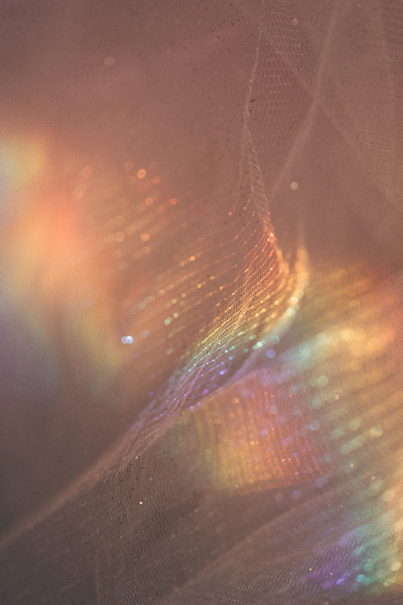 Rainbow Spectrum on Fabric Closeup